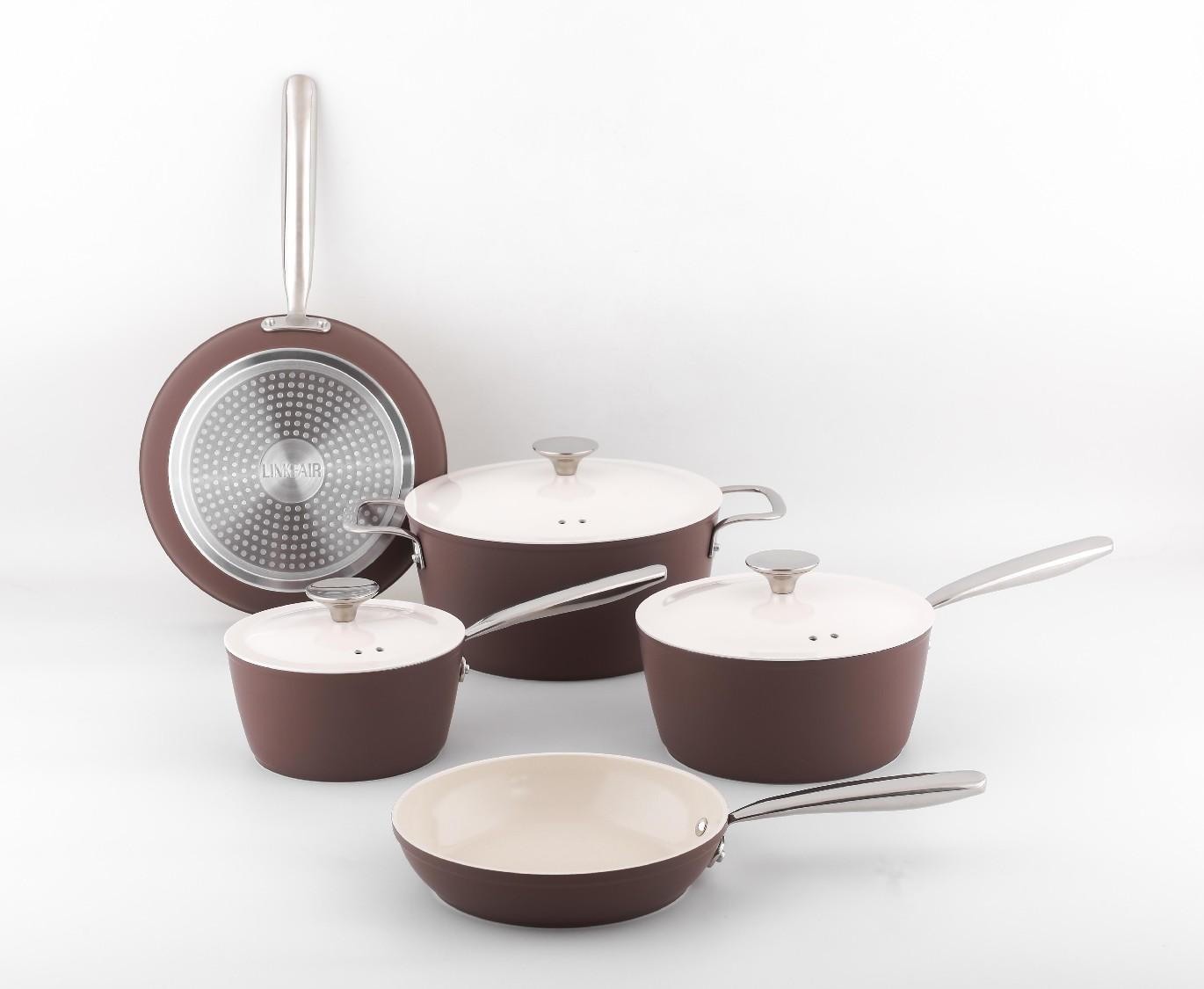 8PCS Forged Aluminum Cookware Set with Aluminum Lid